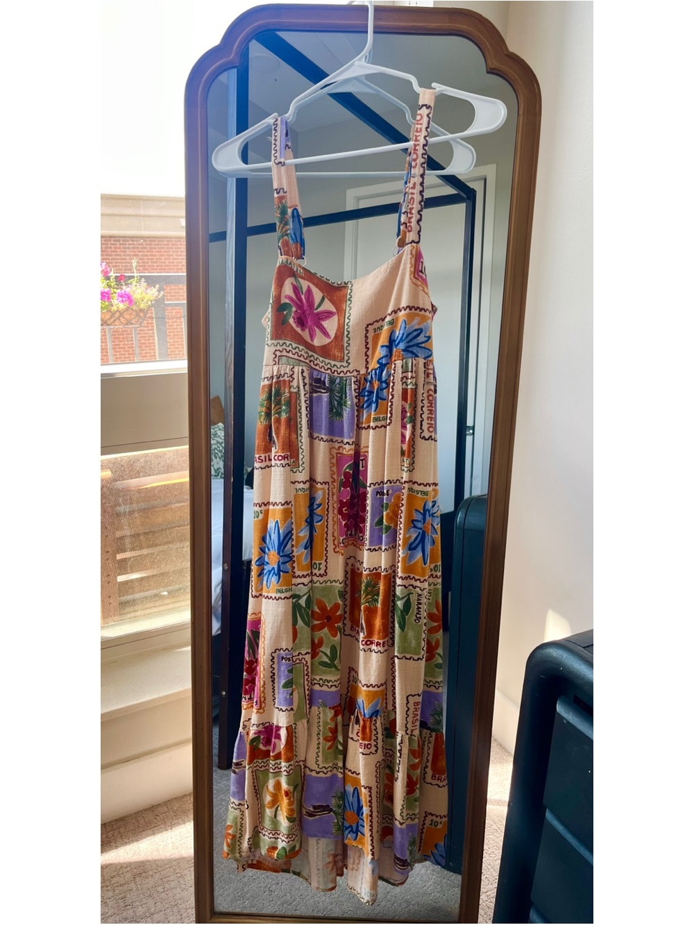 Anthropologie Linen Blend Floral Sundress